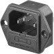 Conector IEC C14 Macho com Porta-Fusíveis - 10A 250V