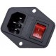  Conector de Alimentação AC com Fusível e Interruptor LED - C14, 10A 250V