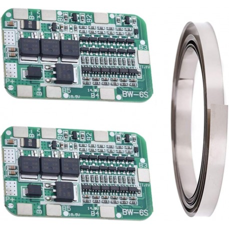 Pack de 2 Placas de Proteção de Bateria de Lítio 6S 15A 24V 