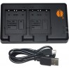 Carregador USB Duplo para Baterias de Máquinas Fotográficas Sony