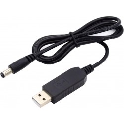 Conversor USB Boost de DC 5V para DC 12V com Conectores 5,5 x 2,1 mm e 5,5 x 2,5 mm