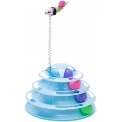  Torre Interativa com 4 Bolas para Gatos