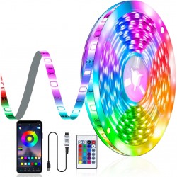 Tira LED RGB com Controlo Remoto e Bluetooth 5m 