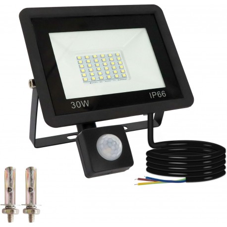 Foco LED Exterior 30W com Sensor de Movimento 