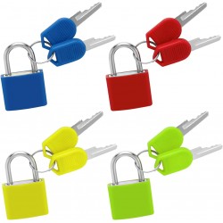 Conjunto de 4 Cadeados Coloridos para Malas com Chaves 