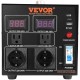 VEVOR Transformador conversor de voltagem subida/baixa 220-110 V/110-220 V conversor CE de 2000 W com 2 tomadas NEMA 5-15R de 3