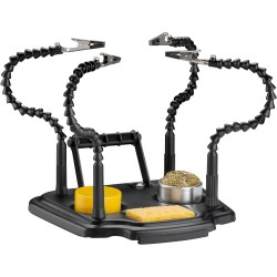 Goobay 61669 Mãos de ajuda para soldar com 4 braços flexíveis de pescoço de cisne e pinças de crocodilo/estação de