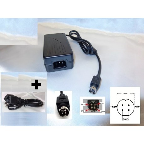 Fonte de Alimentação Externa 12V/5V para Discos Rígidos com Cabo de 4 Pinos