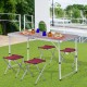 Conjunto de Mesa e Bancos Dobráveis Outsunny para Campismo e Jardim - Portátil e Ajustável