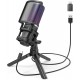 Microfone USB RGB Zealsound para Gaming, Streaming e Podcast