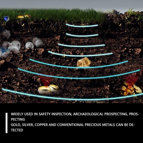 Detector de Metais Recarregável para Prospecção Subterrânea de Metais Preciosos, com Sensor de Alta Precisão