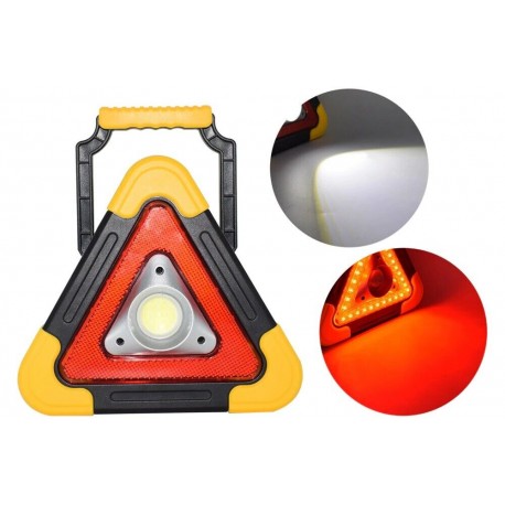 Triángulo de emergencia con luz multi funcional carga solar Luz de trabajo