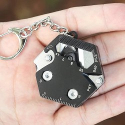 Multifuncional Hexagon Folding Coin Knife, Ferramenta ao ar livre EDC, Chave de fenda, Pocket Fold, Mini engrenagem, caneta