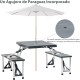 Mesa de Campismo Dobrável com 4 Assentos e Orifício para Guarda-Sol