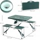 Mesa de Campismo Dobrável com 4 Assentos e Orifício para Guarda-Sol