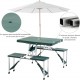 Mesa de Campismo Dobrável com 4 Assentos e Orifício para Guarda-Sol