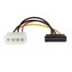 Cabo Adaptador SATA para Molex IDE, 4 Pinos Macho para 15 Pinos Fêmea