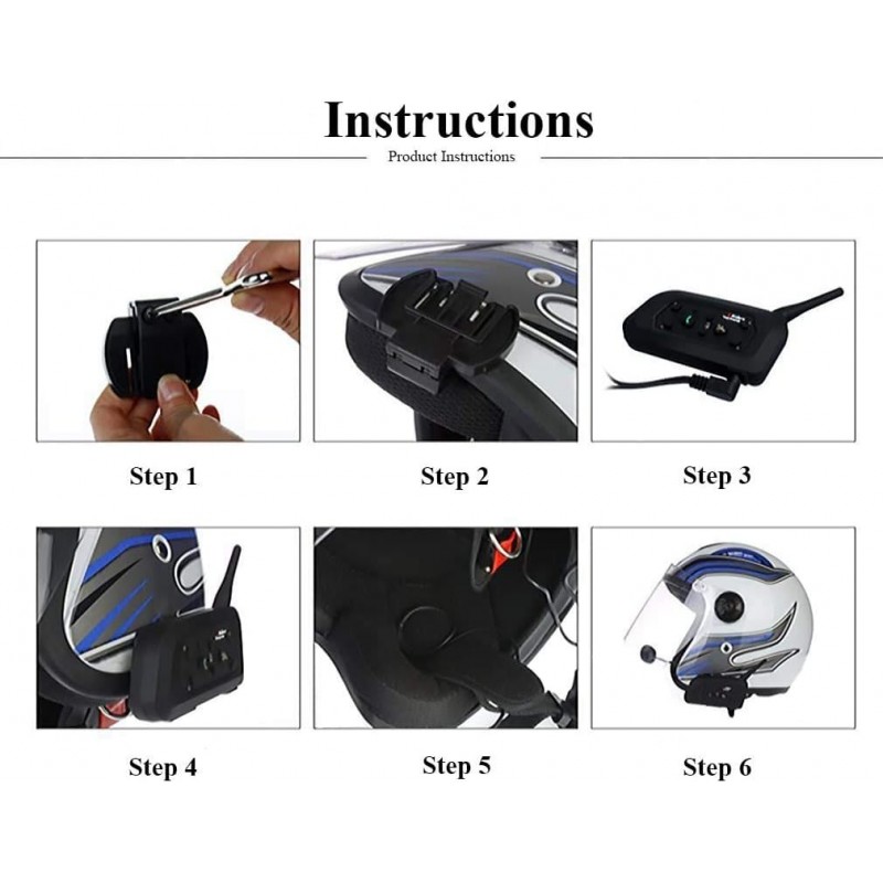 Intercomunicador Bluetooth EJEAS V6 Pro para Capacete de