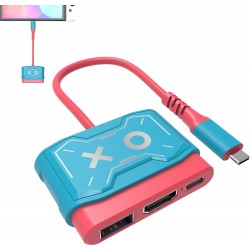 Estação de Ancoragem Portátil Leikurvo para Nintendo Switch OLED - Adaptador USB Tipo C para HDMI com Carregamento PD 4K