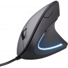 Rato Vertical Ergonómico Trust Verto com Cabo USB, 1000/1600 DPI, Iluminação LED, Sensor Ótico