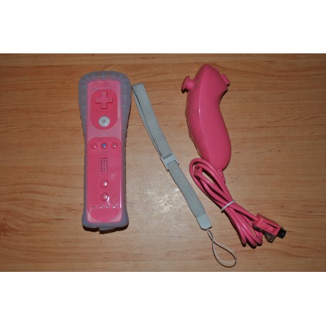 Comando Wii Cor-de-rosa + Nunchuk