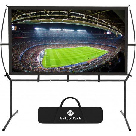 Tela de Projetor 100 - 16:9 com Suporte - Ideal para Cinema em Casa e Uso ao Ar Livre