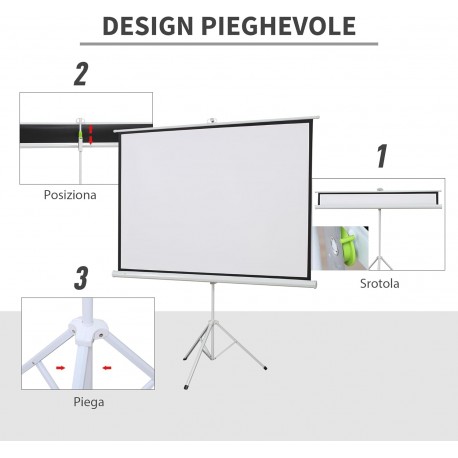 Tela de Projetor Portátil Dobrável de 84 com Suporte Ajustável - Ideal para Cinema em Casa e Apresentações