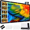 Ecrã de Projetor Portátil 120 Polegadas 4K Full HD com Suporte Duplo - Ideal para Cinema em Casa