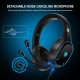 Auriculares Gaming Sem Fios Q6 com Microfone Removível - Bluetooth e 2,4 GHz, Preto
