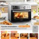 OIMIS Forno fritadeira de ar quente 30 L, fritadeira sem óleo XXL de 1800 W, multifunções sem óleo 21 programas, 30 a 230 °C,