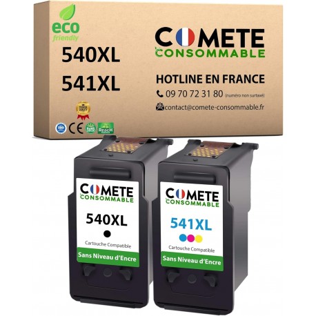 Pack de 2 cartuchos de tinta compatíveis Canon 540XL e 541XL - Preto e Cores