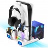 Estação de Arrefecimento e Suporte PS5/PS5 Slim - Carga Dual, RGB, Organização Completa