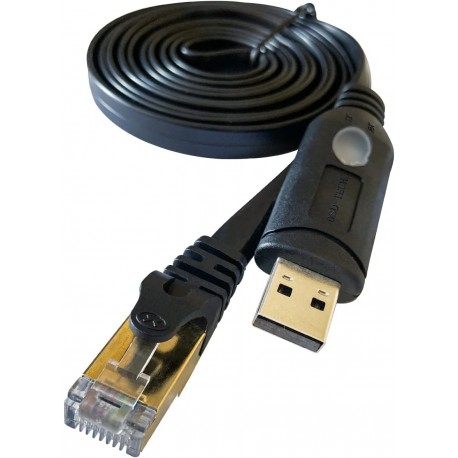 Cabo USB para Consola SH-RJ45E com Chip CH340C - 1,8m - RJ45 para USB-A - RS232 - 2 Mbps