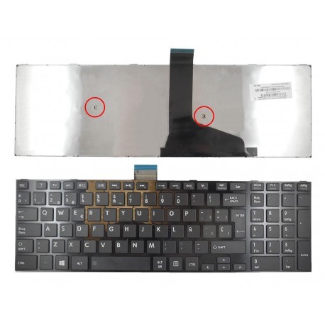 Teclado para Portátil Toshiba Satellite S50 S50-A L50-A L70-A Preto com Estrutura Brilhante em espanhol