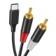 Cabo USB-C para 2RCA com DAC HiFi Estéreo - Compatível iPhone 15 MacBook Samsung