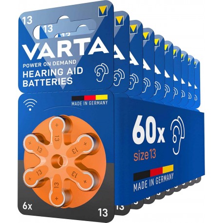 Pilhas VARTA 13 para Aparelhos Auditivos - Pack de 60 - 1,45V