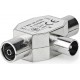 Distribuidor de TV Coaxial em T - DVB-T2 - 1 Entrada Macho - 2 Saídas Femininas