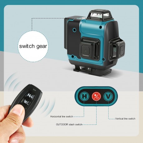 Nível Laser Autonivelante Verde 4 x 360 - Com Tripé e Controlo Remoto