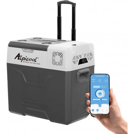 Frigorífico Portátil CX50 50 Litros com USB 12 V e 24 V para Carro Campismo Camião Barco com Rodas