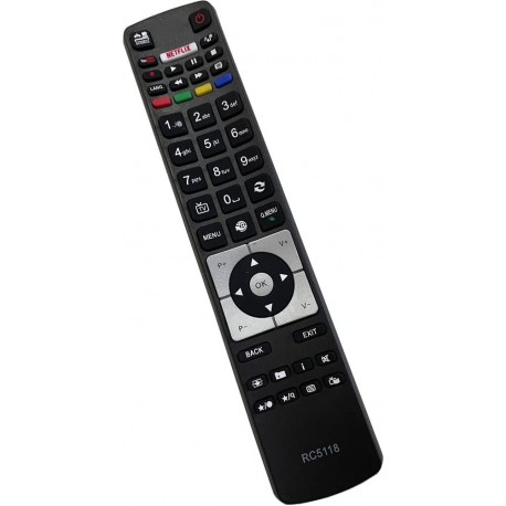 Comando Substituição RC5118 para Hitachi - Telefunken TV com Netflix e YouTube Compatível com Vários Modelos