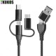 Cabo de carregamento rápido 5 em 1 USB A para Lightning Micro USB Tipo C para iPhone Huawei Samsung