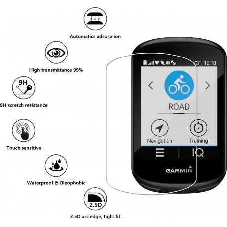 Protetor de ecrã em vidro temperado para Garmin Edge 540 e Edge 840 9H resistente a riscos 3 unidades