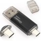 Pen USB 128GB 2 em 1 OTG USB 2.0 e Tipo C Compatível com Android e Windows - Preto