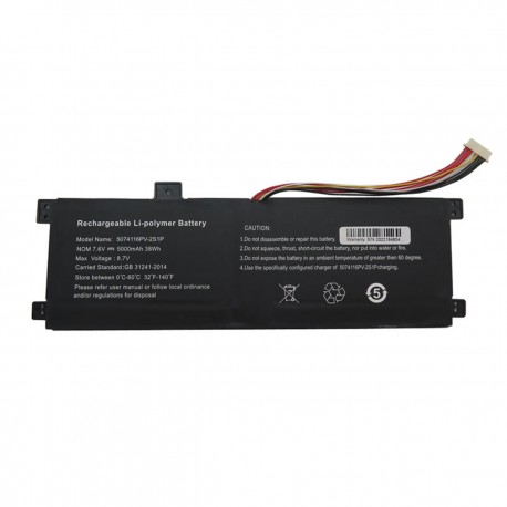 Bateria para Portátil 5074116PV-2S1P 7.6V 5000mAh 38Wh 11 PIN 9 Linhas