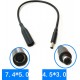 Adaptador de energia fêmea 7,4 mm x 5 mm para macho 4,5 mm x 3,0 mm com cabo de 30 cm para portátil Dell