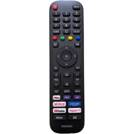Comando alternativo Hisense EN2G30H para Smart TV LCD LED Ultra HD - sem configuração - infravermelhos