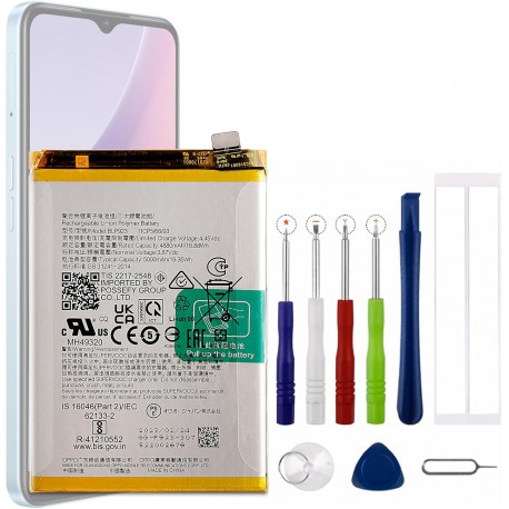 Bateria de substituição BLP923 para Oppo A77 5G - A57 5G - A97 5G com kit de ferramentas incluído - 5000 mAh