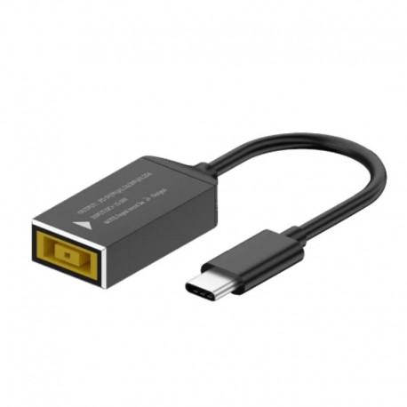 Adaptador 100W plugue quadrado Lenovo para USB C PD - conversor DC para carregamento rápido tipo C