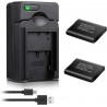 Kit de 2 Baterias e Carregador Rápido para Sony NP-BG1 NP-FG1 e Cyber-Shot DSC-W30 W35 W50 W55 W70