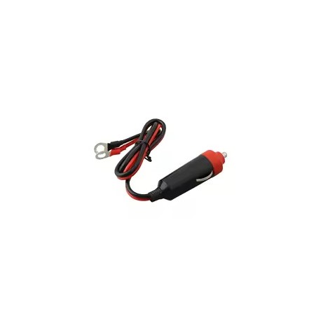 Cabo de alimentação 12V para carro com ficha isqueiro macho e terminais, 50cm, 10A máx, instalação fácil